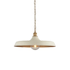 Sleek Ceiling Pendant Light In Matt Warm White And Satin Gold Paint