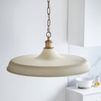 Sleek Ceiling Pendant Light In Matt Warm White And Satin Gold Paint