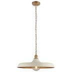 Sleek Ceiling Pendant Light In Matt Warm White And Satin Gold Paint