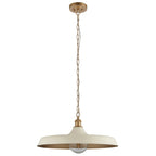 Sleek Ceiling Pendant Light In Matt Warm White And Satin Gold Paint
