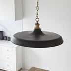 Sleek Ceiling Pendant Light In Matt Black And Satin Gold Paint
