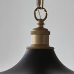 Sleek Ceiling Pendant Light In Matt Black And Satin Gold Paint