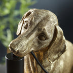 Dog Sculpture Table Lamp In Vintage Gold Finish With Matt Black Detail