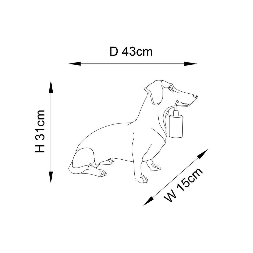 Dog Sculpture Table Lamp In Vintage Gold Finish With Matt Black Detail