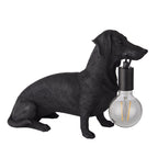 Dog Sculpture Table Lamp In Matt Black Finish