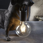 Dog Sculpture Table Lamp In Matt Black Finish