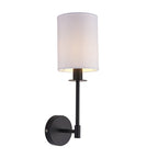Contemporary Wall Light In Matt Black Finish With Vintage White Shade