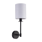 Contemporary Wall Light In Matt Black Finish With Vintage White Shade