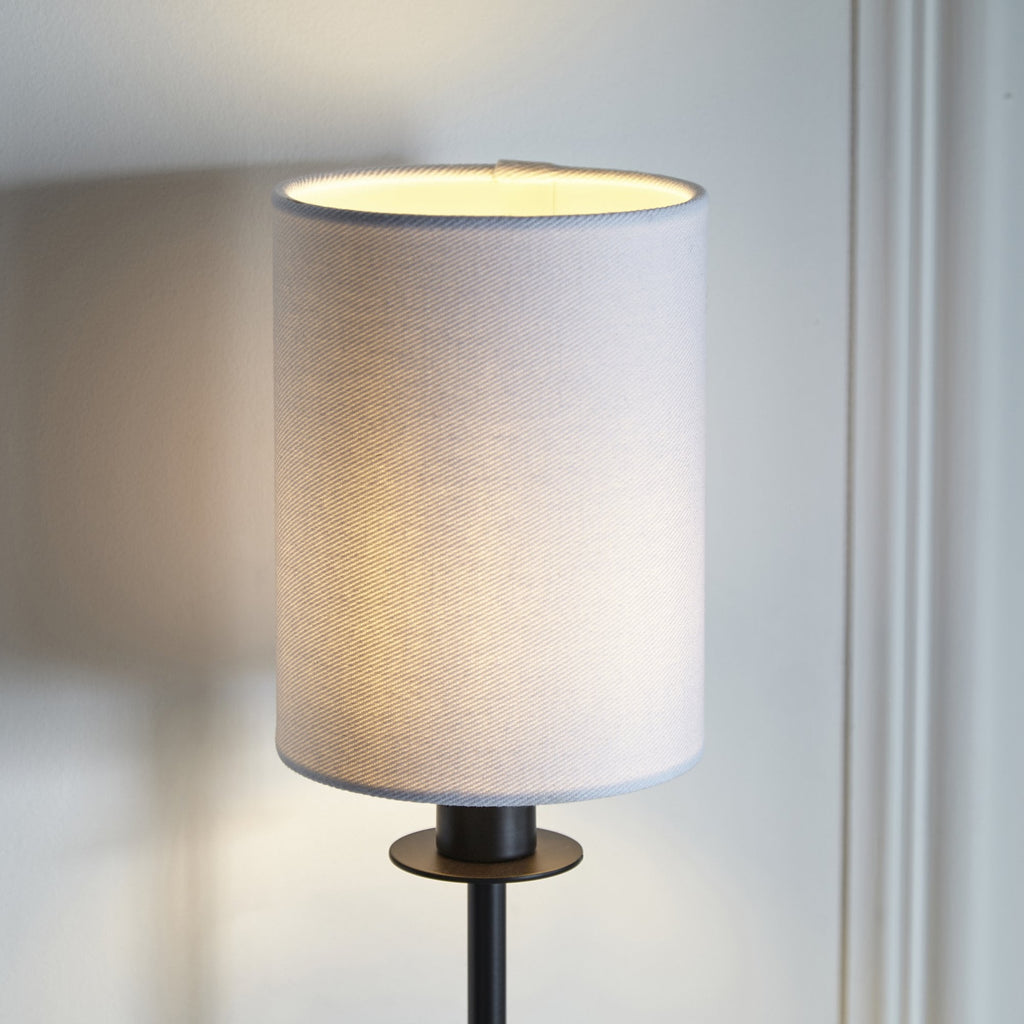 Contemporary Wall Light In Matt Black Finish With Vintage White Shade