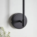 Contemporary Wall Light In Matt Black Finish With Vintage White Shade