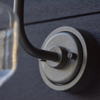 Iconic Exterior Wall Lantern In Brushed Silver Finish With Clear Glass Shade IP44