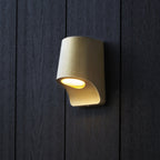 Unique Outdoor LED Wall Light In Brushed Gold Finish With Frosted Glass IP44