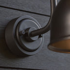 Classic Outdoor Swan Neck Wall Light In Textured And Matt Black Finish