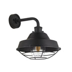 Knurled Exterior Wall Light With Cage In Textured And Matt Black Finish IP44