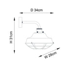 Knurled Exterior Wall Light With Cage In Textured And Matt Black Finish IP44