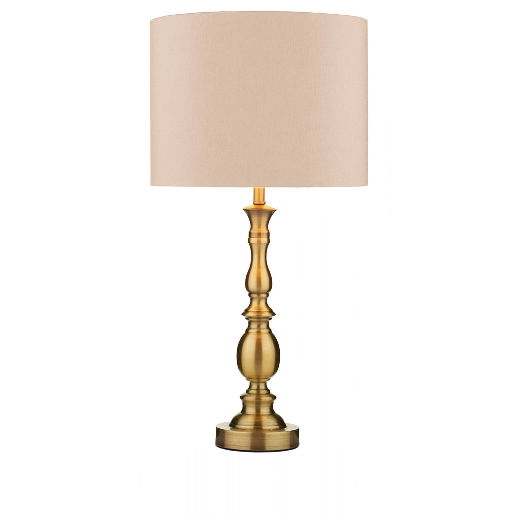 Madrid Antique Brass Table Lamp With Silk Shade MAD4275