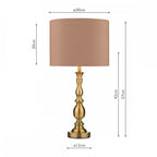 Madrid Antique Brass Table Lamp With Silk Shade MAD4275