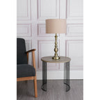 Madrid Antique Brass Table Lamp With Silk Shade MAD4275