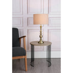 Madrid Antique Brass Table Lamp With Silk Shade MAD4275