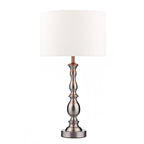 Madrid Satin Chrome Table Lamp With Silk Shade MAD4246