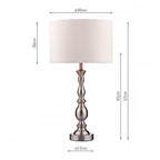 Madrid Satin Chrome Table Lamp With Silk Shade MAD4246