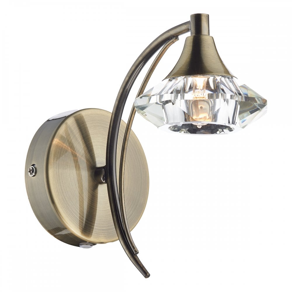 Luther  Antique Brass Single Switched Wall Light - LUT0775