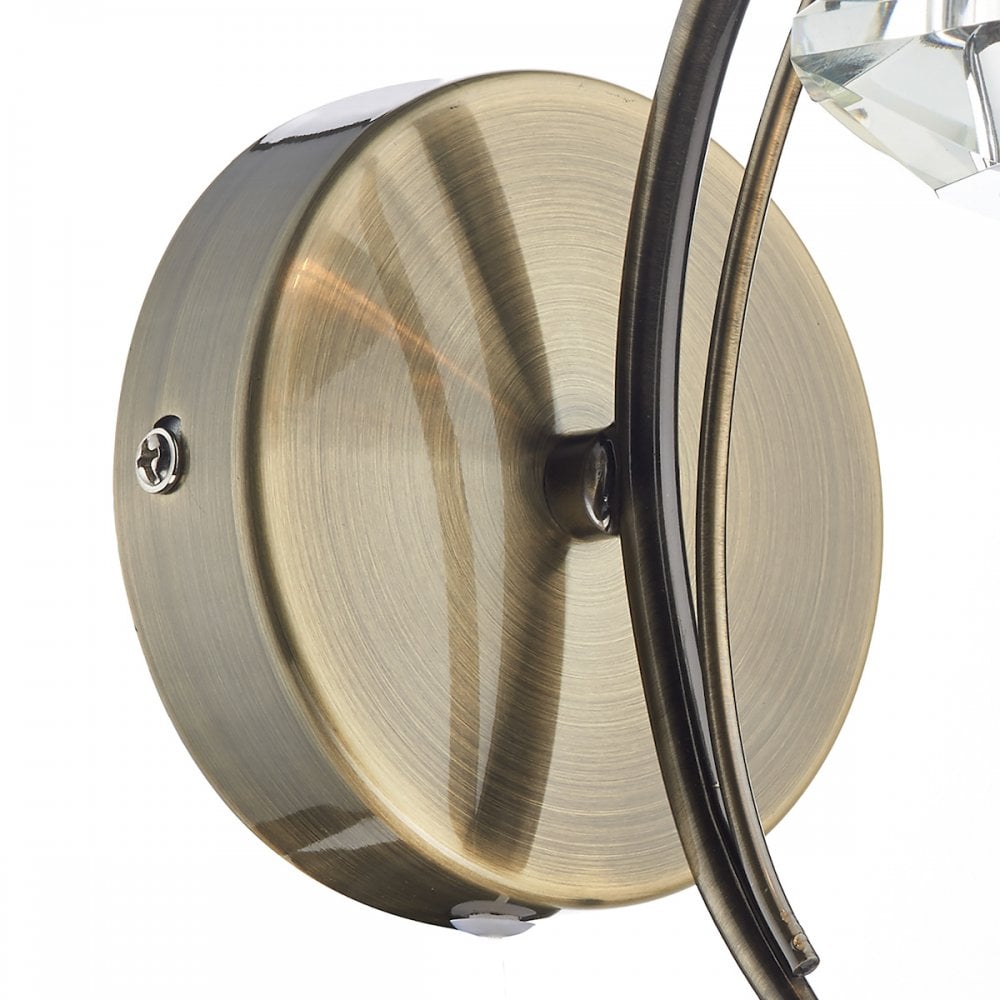 Luther  Antique Brass Single Switched Wall Light - LUT0775