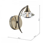 Luther  Antique Brass Single Switched Wall Light - LUT0775