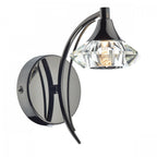 Luther Single Switched Crystal Wall Light in Black Chrome - LUT0767