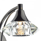 Luther Single Switched Crystal Wall Light in Black Chrome - LUT0767