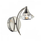 Luther Single Crystal Wall Light in Satin Chrome - LUT0746