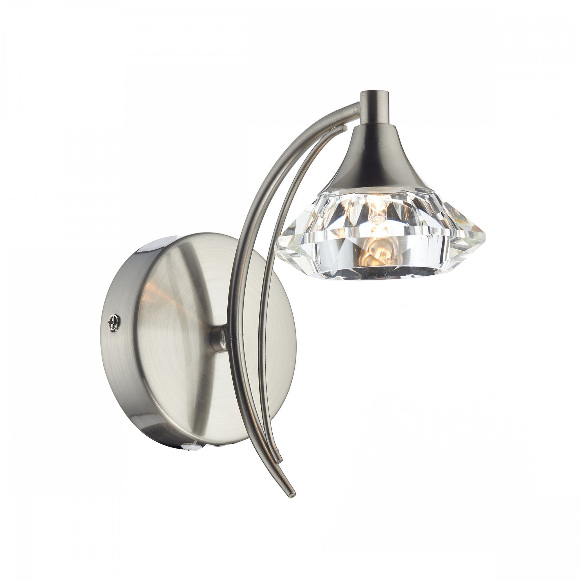 Luther Single Crystal Wall Light in Satin Chrome - LUT0746