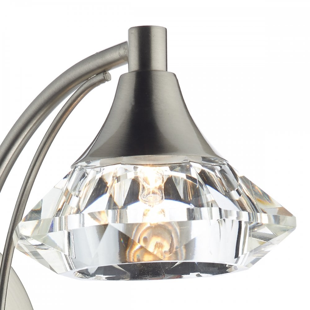 Luther Single Crystal Wall Light in Satin Chrome - LUT0746