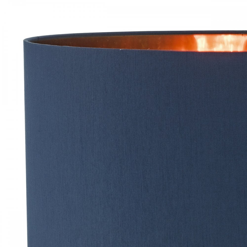 Timon Modern Silk Drum Easy Fit Ceiling Pendant In Navy Faux Silk Finish TIM6523