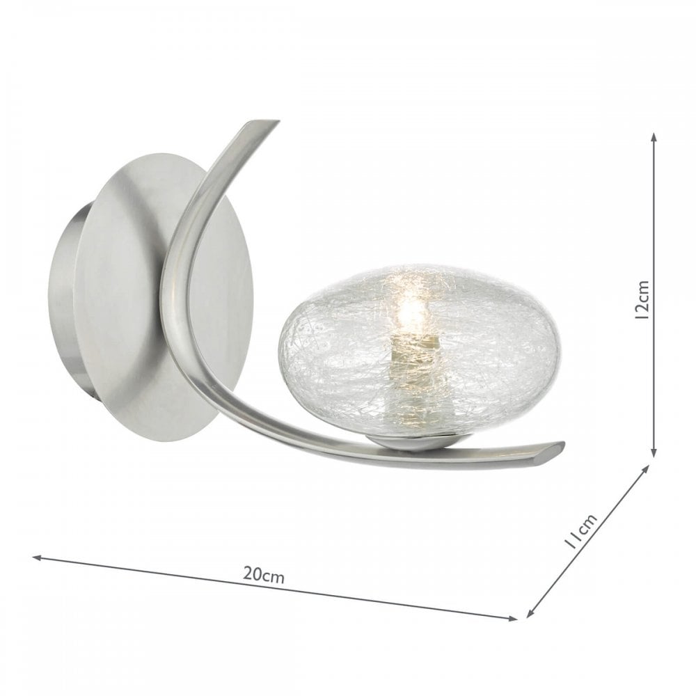 Leighton Decorative Single Wall Light In Satin Chrome Finish LEI0746