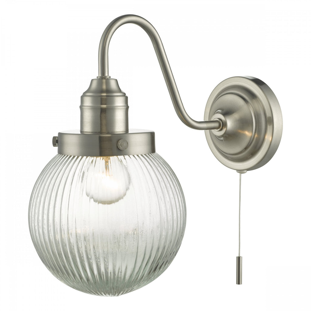Tamara Classic Wall Light With Clear Ribbed Glass Shade TAM0738