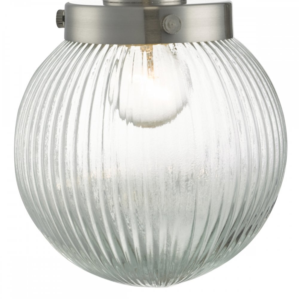 Tamara Classic Wall Light With Clear Ribbed Glass Shade TAM0738