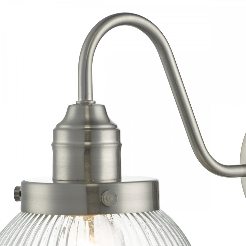 Tamara Classic Wall Light With Clear Ribbed Glass Shade TAM0738