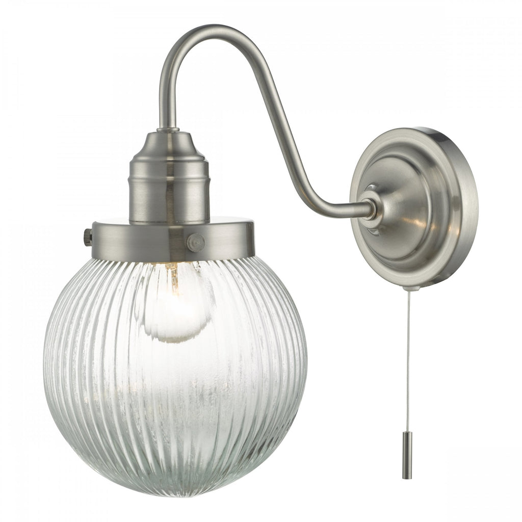 Tamara Classic Wall Light With Clear Ribbed Glass Shade TAM0738