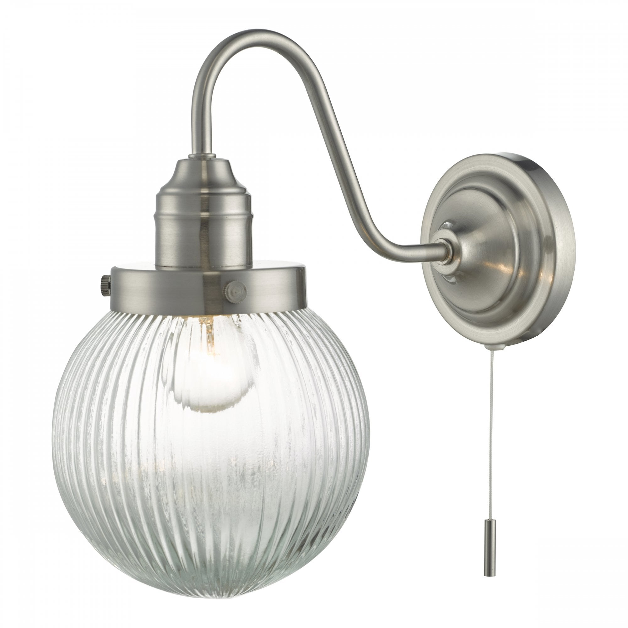 Tamara Classic Wall Light With Clear Ribbed Glass Shade TAM0738