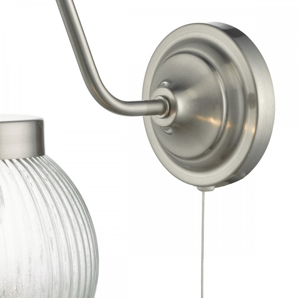Tamara Classic Wall Light With Clear Ribbed Glass Shade TAM0738