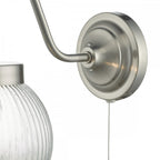 Tamara Classic Wall Light With Clear Ribbed Glass Shade TAM0738