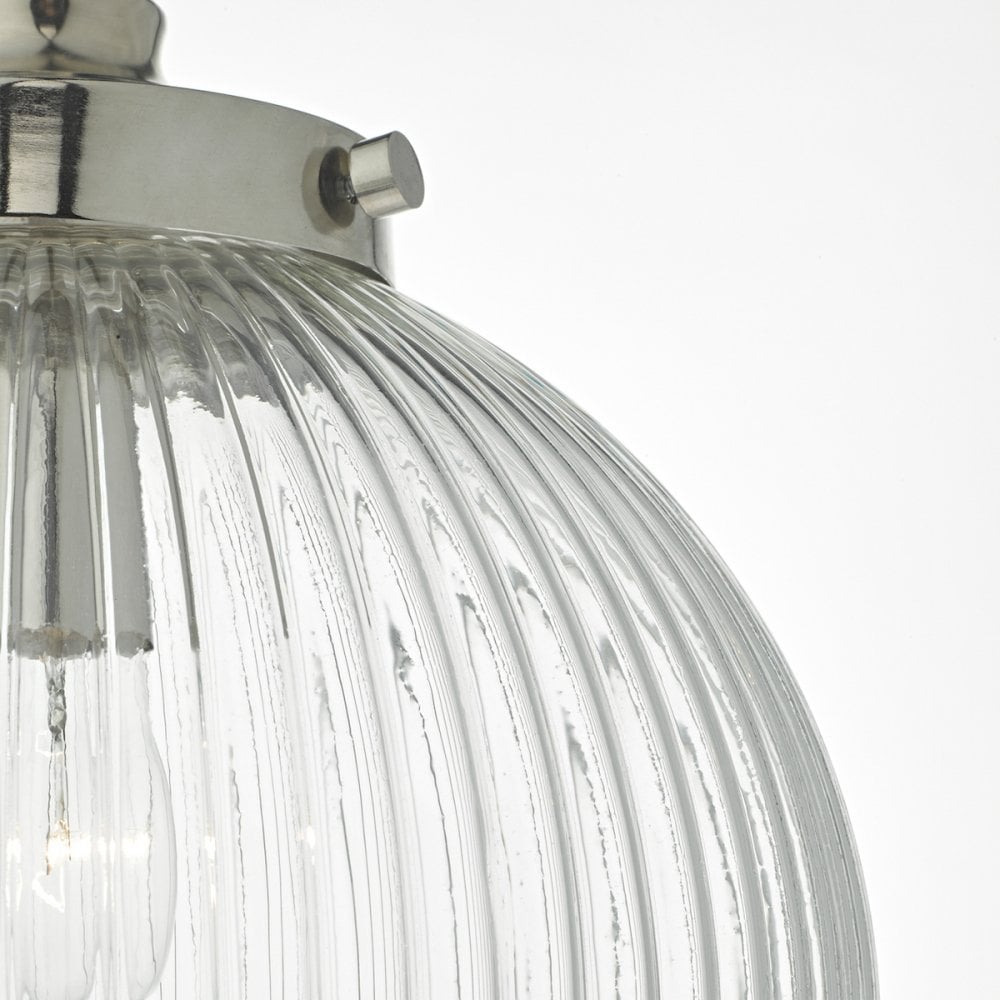 Tamara Classic Wall Light With Clear Ribbed Glass Shade TAM0738