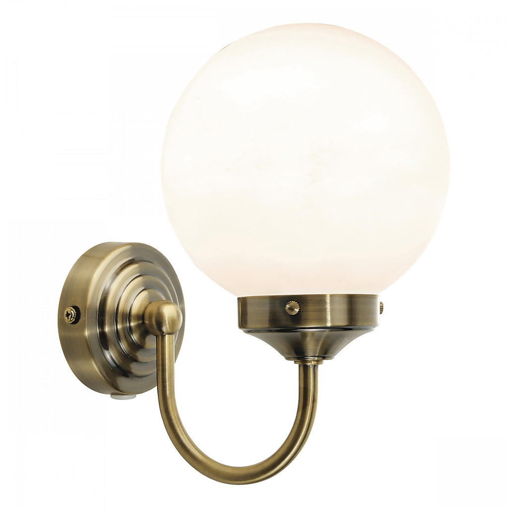 BAR0775 Barclay Antique Brass Bathroom Wall Light