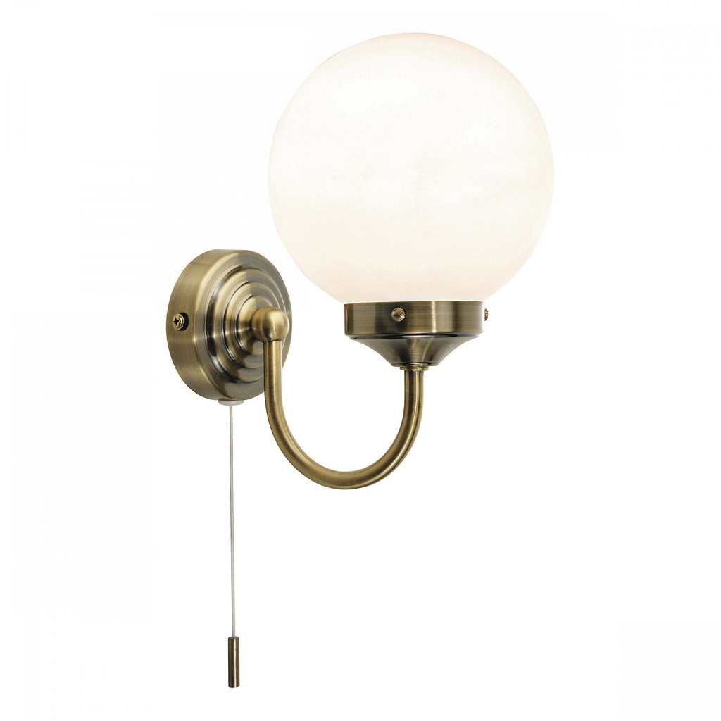 BAR0775 Barclay Antique Brass Bathroom Wall Light