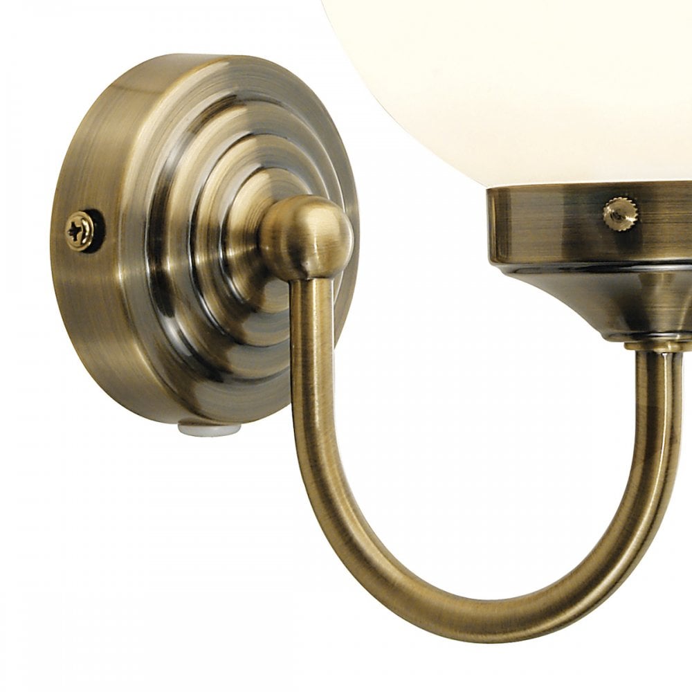 BAR0775 Barclay Antique Brass Bathroom Wall Light