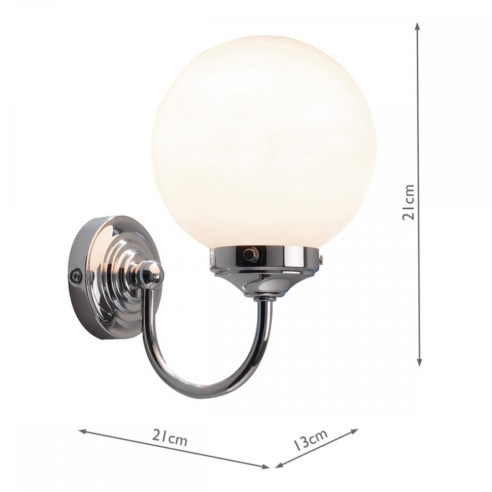 BAR0750 Barclay Chrome Bathroom Wall Light IP44 Rated