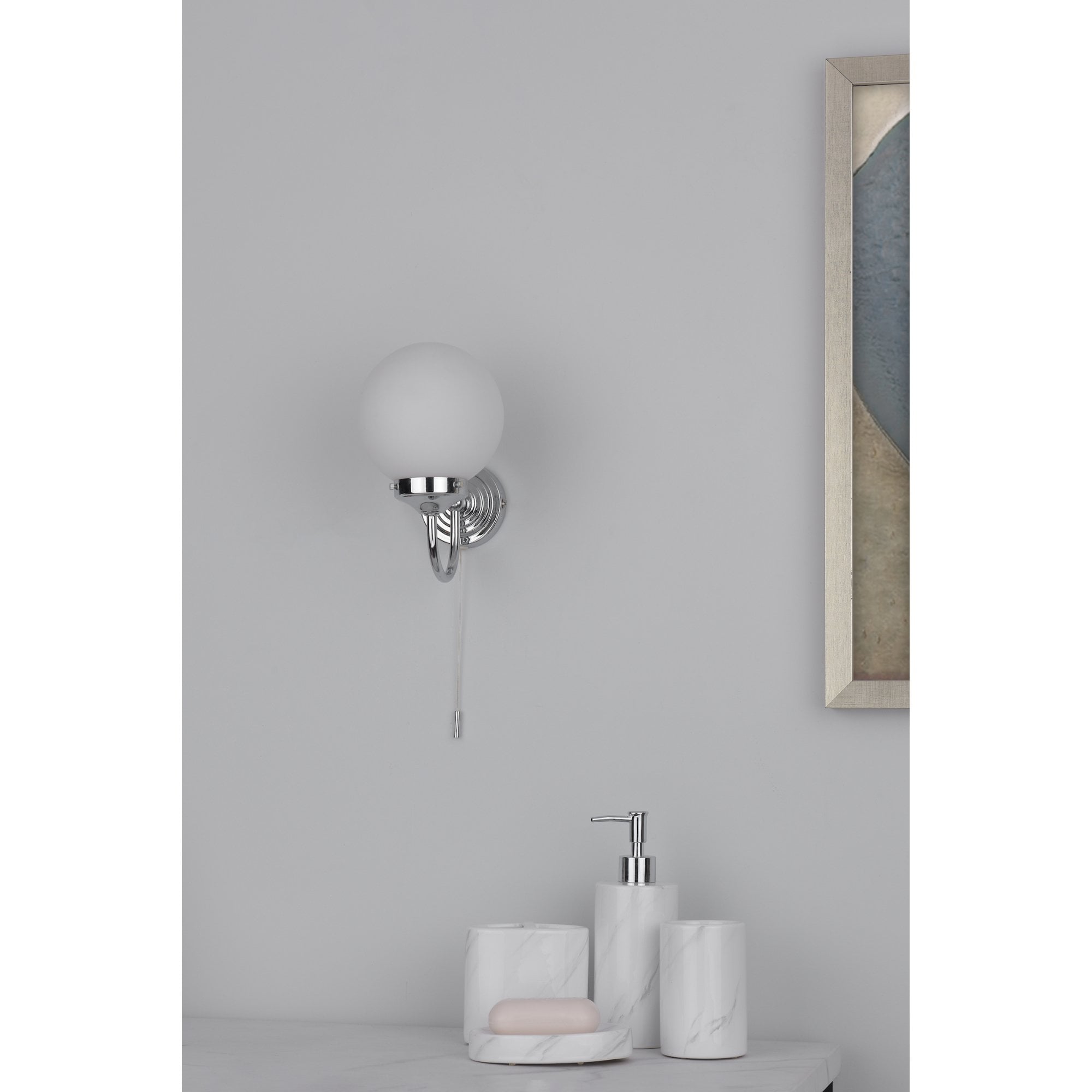 BAR0750 Barclay Chrome Bathroom Wall Light IP44 Rated