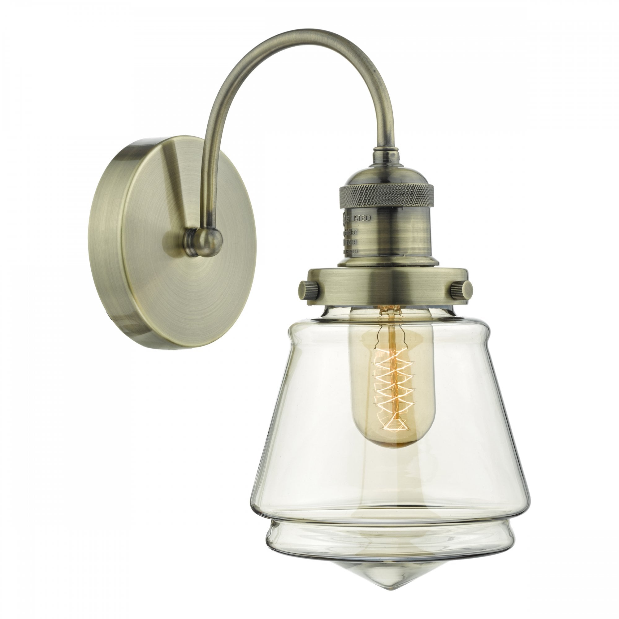 Curtis Vintage Wall Light With Champagne Glass Shade CUR0775
