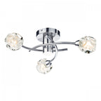 Seattle Decorative 3 Light Semi Flush Ceiling Light In Satin Chrome Finish SEA5346